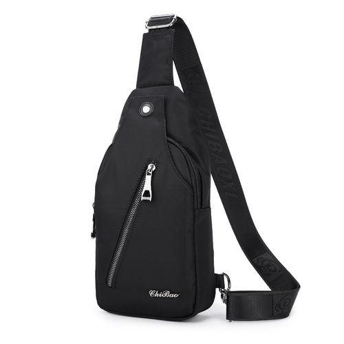 驰豹新款单肩牛津布男士胸包