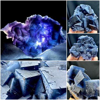 北京青蓝萤石天然矿物晶体矿石标本摆件教学科普地质观赏收藏奇石