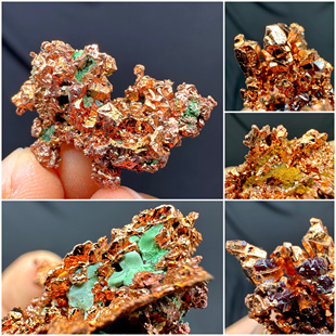 天然无电镀自然铜孔雀石矿物晶体矿石标本摆件教学地质科普收藏