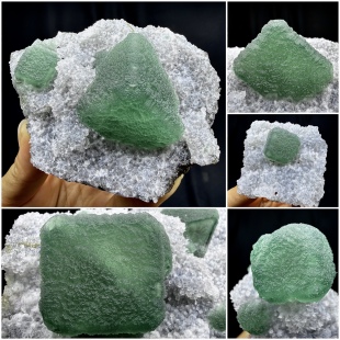福建大晶体紫绿萤石石英天然矿物晶体矿石标本摆件教学观赏收藏