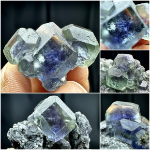 福建玻璃体窗口坦桑蓝绿萤石石英天然矿物晶体矿石标本摆件教学