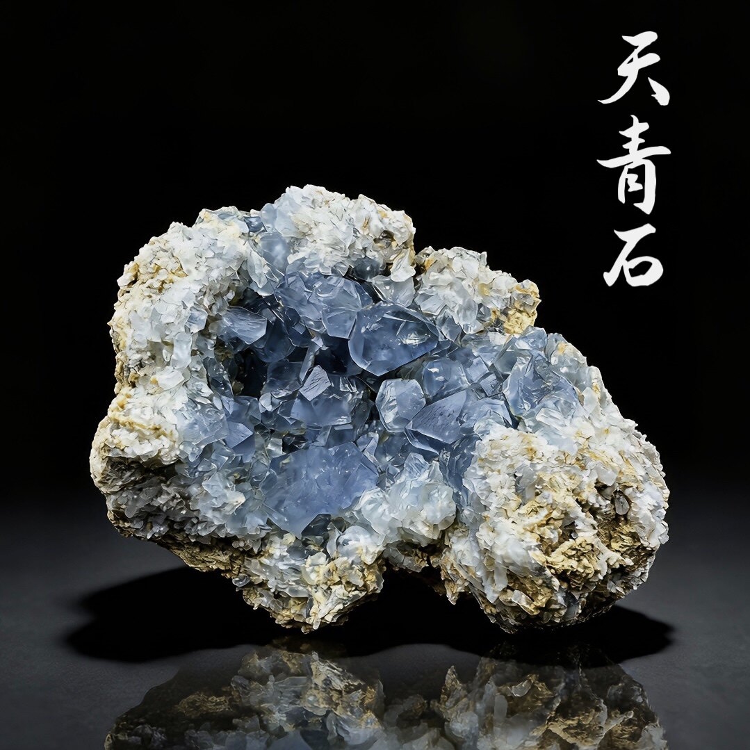 马达加斯加天青石天然矿物晶体矿石标本摆件教学观赏收藏奇石地质