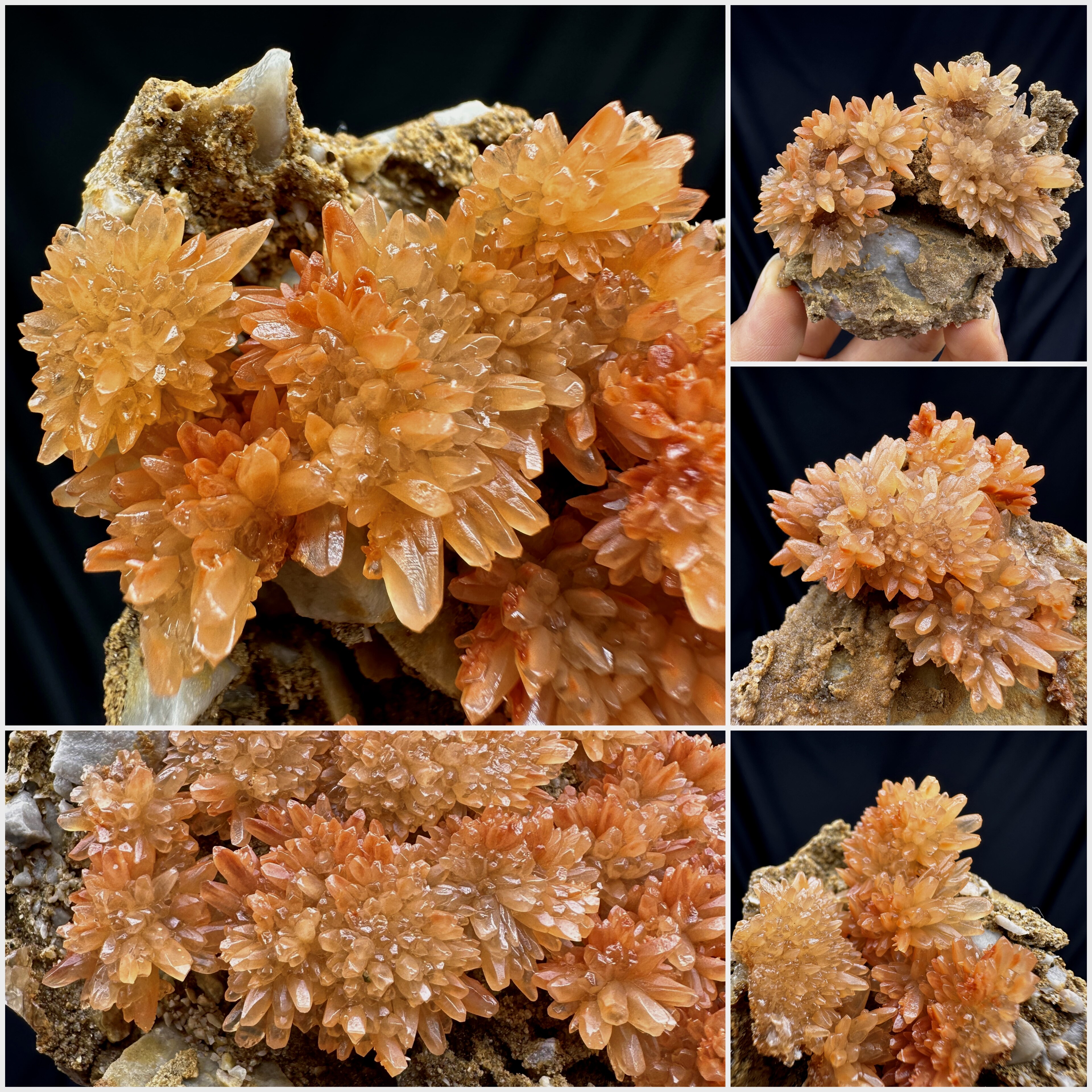 云南红花方解石天然矿物晶体矿石标本摆件教学观赏收藏奇石宝石