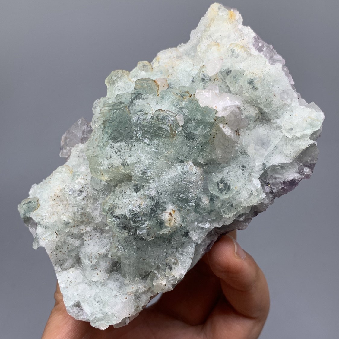 阶梯绿萤石共生方解石  天然矿物晶体矿石标本原石宝石奇石摆件