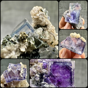 瑶岗仙紫萤石水晶毒砂方解石白云石天然原矿石矿物晶体标本摆件