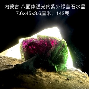 内蒙古八面体透光内紫外绿萤石水晶天然矿物晶体矿石标本摆件教学