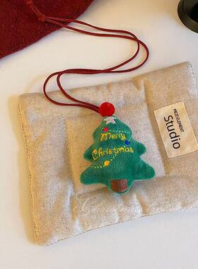 圣诞树毛绒玩偶项链女可爱创意卡通卫衣配饰个性高级感长款毛衣链