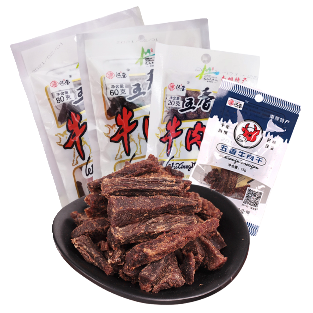 四川宣汉特产零食五香牛肉干组合装315g/提