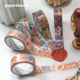 paperblanks和纸胶带复古风手账装饰贴纸正品烫金高档胶纸2卷套装