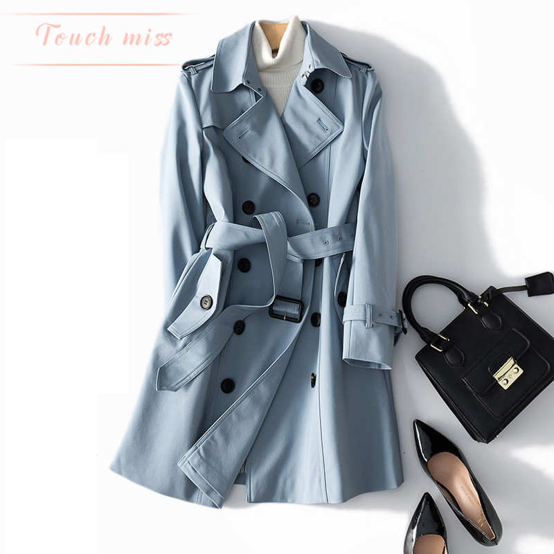 TOUCH MISS18Ç^ŮװӢÂ×·ç¸ß¶ËË«ÅÅ¿ÛÍâÌ×°Ù´îÐÞÉíÖг¤¿î·çÒÂ