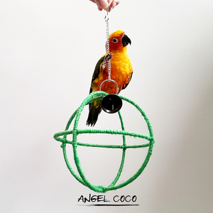 鹦鹉玩具玲珑球秋千吊环铃铛攀爬网啃咬磨牙解闷玩耍道具玄凤虎皮