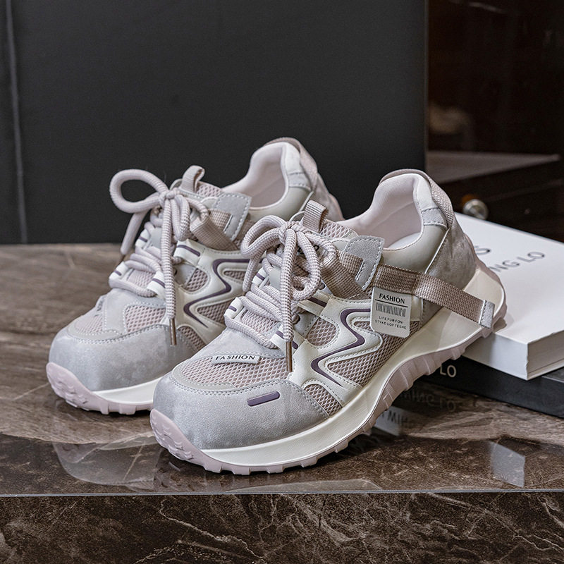 真皮老爹鞋女款2026春软底运动跑步大码女鞋41到43阿甘鞋断码清仓