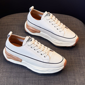 处理小白鞋 女鞋 真牛皮运动休闲韩版 外贸商场撤柜清仓断码 厚底板鞋