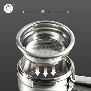 Hero 咖啡粉碗意式咖啡机 萃取手柄配件一人份 304不锈钢粉碗58mm