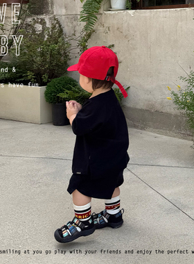 LBQ原创童装 黑色套装宽松