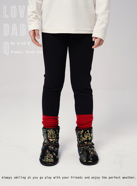 1111大促LBQ原创童装  百搭黑色加绒加厚高腰打底裤