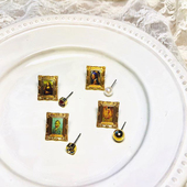 gargle 日本ins原创设计名画自画像接吻无耳洞耳夹耳钉耳饰品礼物