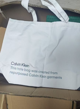 Calvin Klein 黑白色百搭简约环保袋帆布袋CKGWP0276，CKGWP0222
