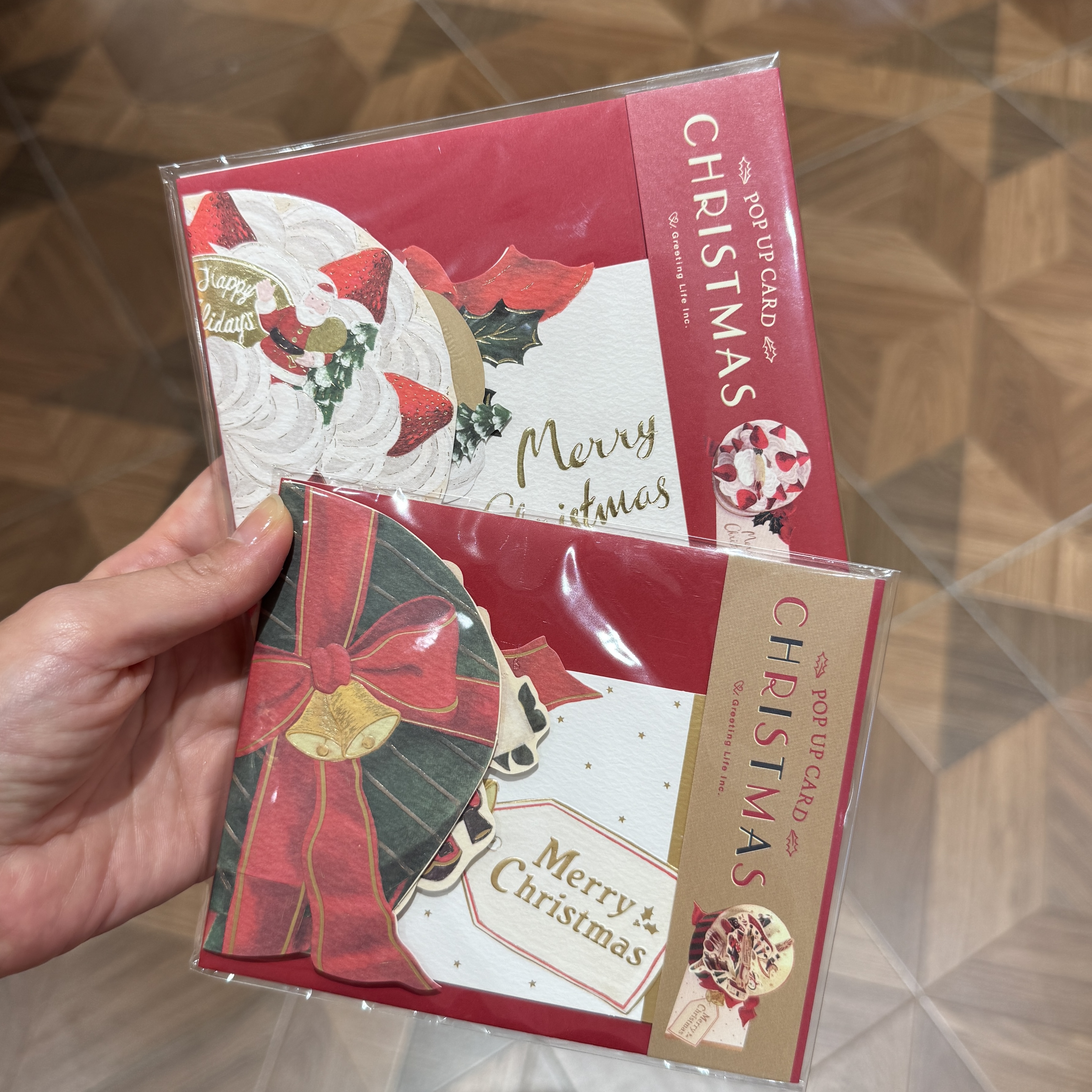 日本人气圣诞节日贺卡折叠式立体卡片Merry Christmas心意小礼物