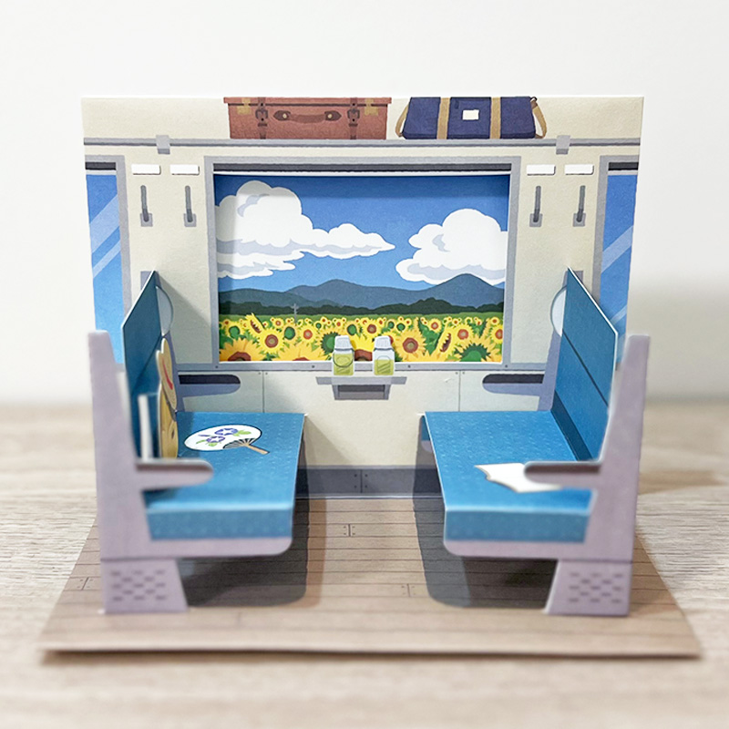 日本授权新款现代火车高铁动车车厢仿真立体旅行纪念品万用贺卡片