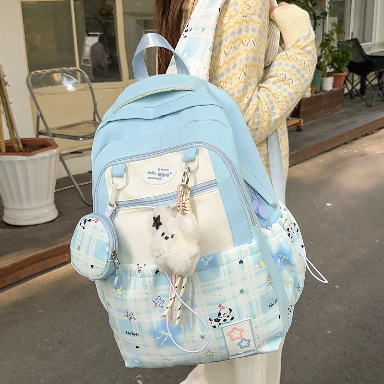 韩版校园初中生书包女新款高颜值百搭背包大容量小学生可爱双肩包