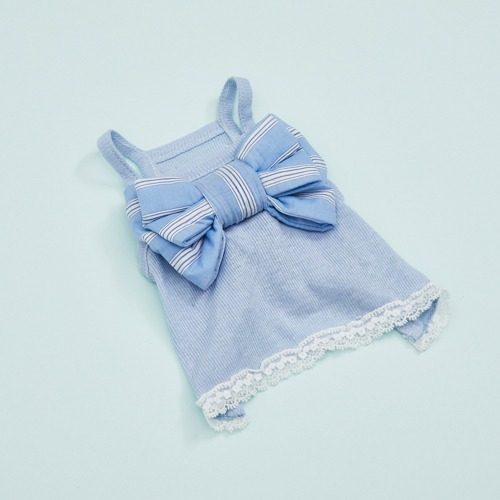 燕子萌宠屋韩国代购Louisdog小型猫狗夏季超大蝴蝶结吊带上衣