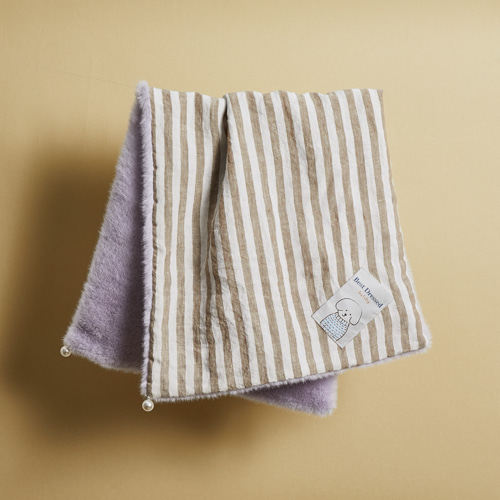 燕子萌宠屋韩国代购 louisdog双面格子毛绒被子