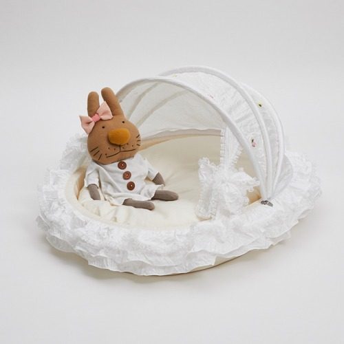 燕子萌宠屋韩国代购 louisdog摇篮猫狗小窝 蕾丝棉坐垫双面可拆洗