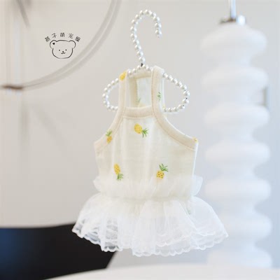 燕子萌宠屋韩国代购cocochien宠物猫狗蕾丝透气吊带打底纱纱裙