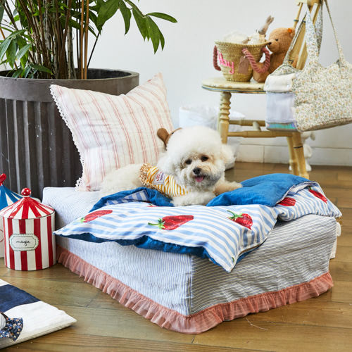 燕子萌宠屋 韩国代购 louisdog猫狗窝 可拆洗有机亚麻鹅绒床