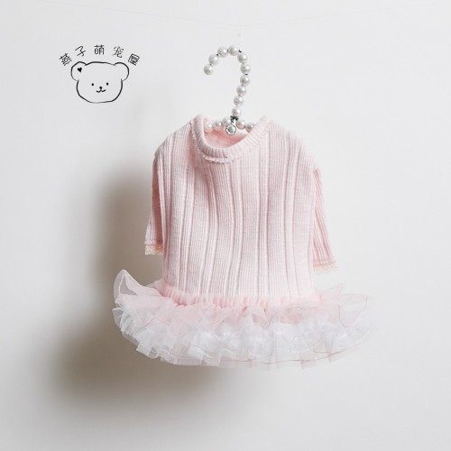 燕子萌宠屋韩国代购 louisdog宠物猫狗圆领芭蕾舞薄纱套衫上衣