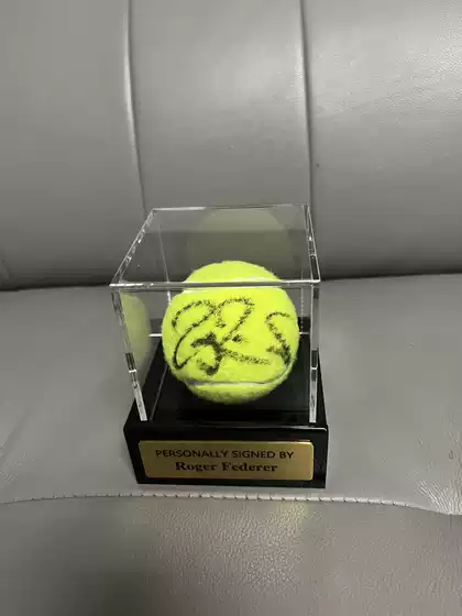Federer Autographed Tennis Ball