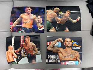 普瓦里尔亲笔签名十寸裱框大照片 ufc选手 钻石
