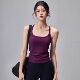 超省心～固定胸垫瑜伽背心女 弹力健身吊带工字显瘦跑步运动内衣