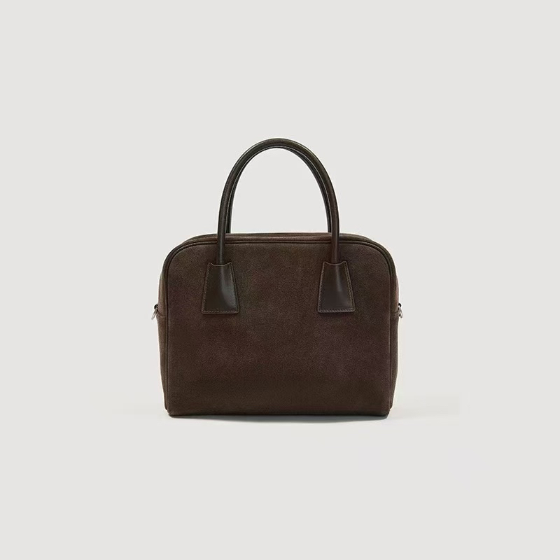 ZOEYLEE 磨砂牛皮手提包 秋冬羊猄皮波士顿枕头包真皮保龄球包