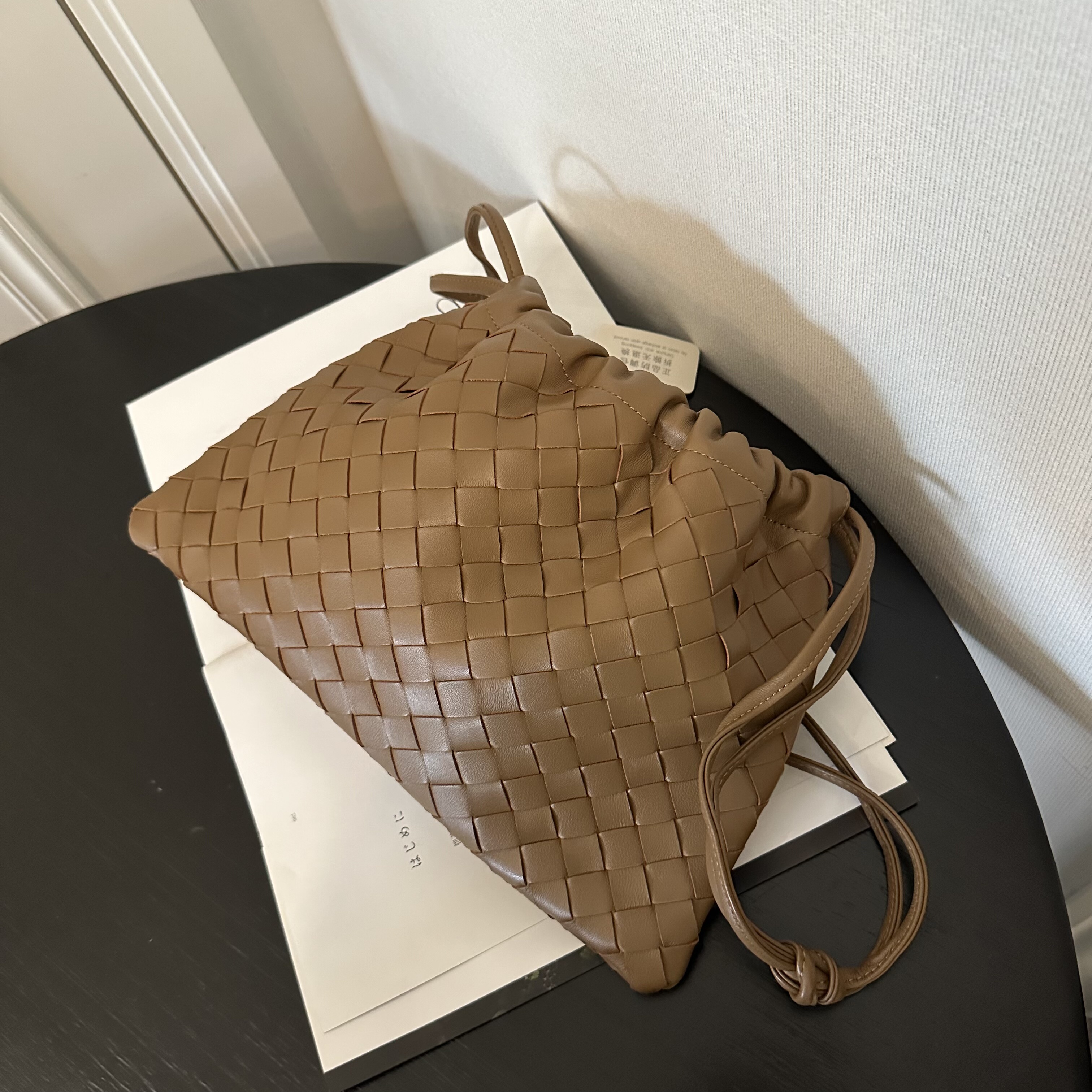 ZOEYLEE 原版皮编织羊皮抽绳腋下包 手拿信封包百搭单肩斜挎包女