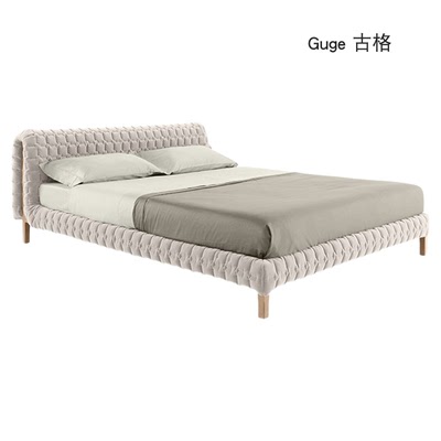 写意空间Ruche床法式奶油风写意床主卧大床布艺牛奶绒高端实木床