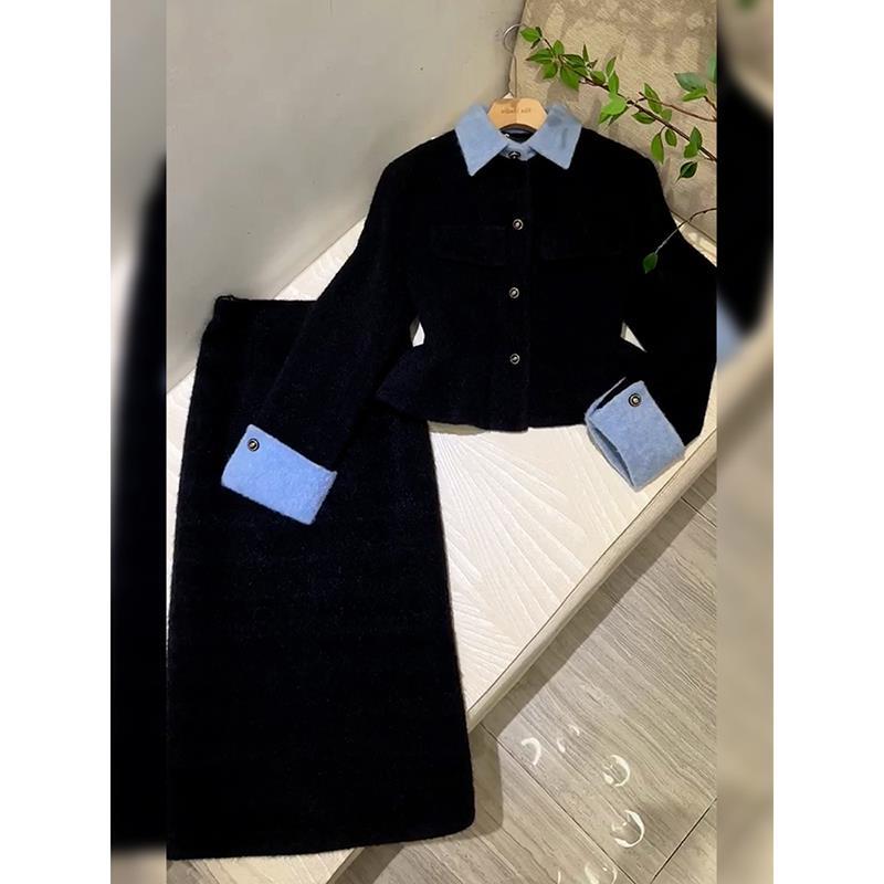 茶系穿搭一整套春装黑色连