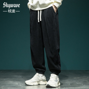 百搭卫裤 超舒适雪尼尔休闲裤 束脚运动裤 秋冬新款 男宽松加肥加大码