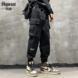 男士 裤 宽松加肥加大胖子束脚运动裤 子潮牌大码 新款 休闲裤 日系工装