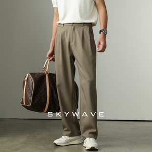 通勤简约百搭高端复古西裤 新款 男2026夏季 轻商务老钱风直筒休闲裤