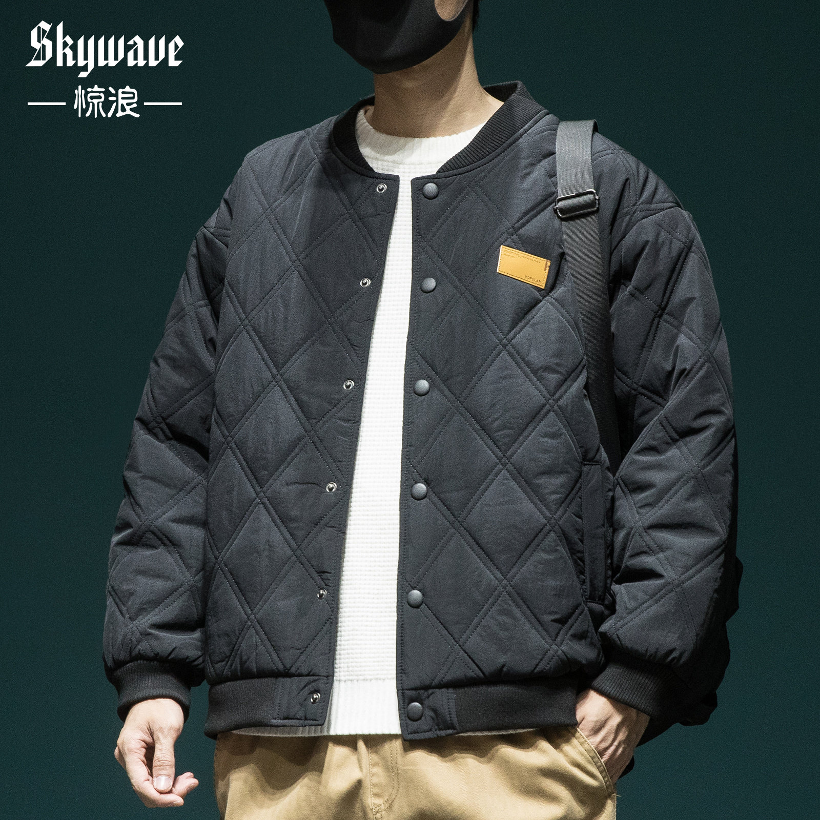 复古潮牌防风保暖棒球衣棉服外套