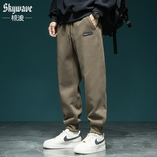重磅潮牌卫裤 加肥加大胖子休闲裤 男新款 束脚运动裤 子 宽松大码 美式