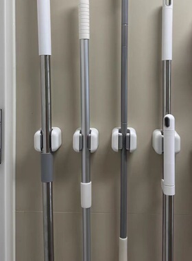 卫生间浴室门后免打孔上墙拖把夹固定卡扣扫把墙面挂钩收纳悬挂架