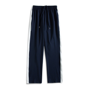 秋白边一条杠运动长裤男女通用宽松休闲藏青色初高中学生校服裤子