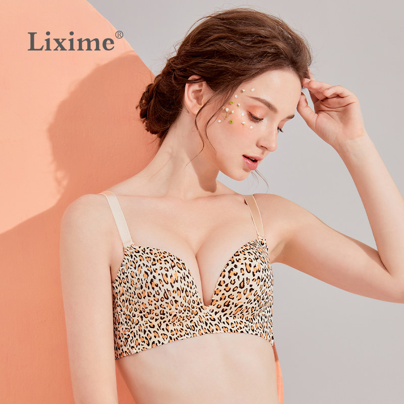 林夕梦性感内衣女无钢圈豹纹聚拢调整型文胸上托防下垂舒适夏在类目 女士内衣/男士内衣/家居服, 文胸中 - 来自Buy2taobao.com提供专业的淘宝代购服务