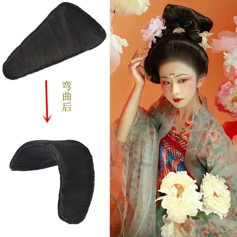 古装全发丝后脑勺假发唐风单刀发髻古风手残党发包cos诃子裙发型