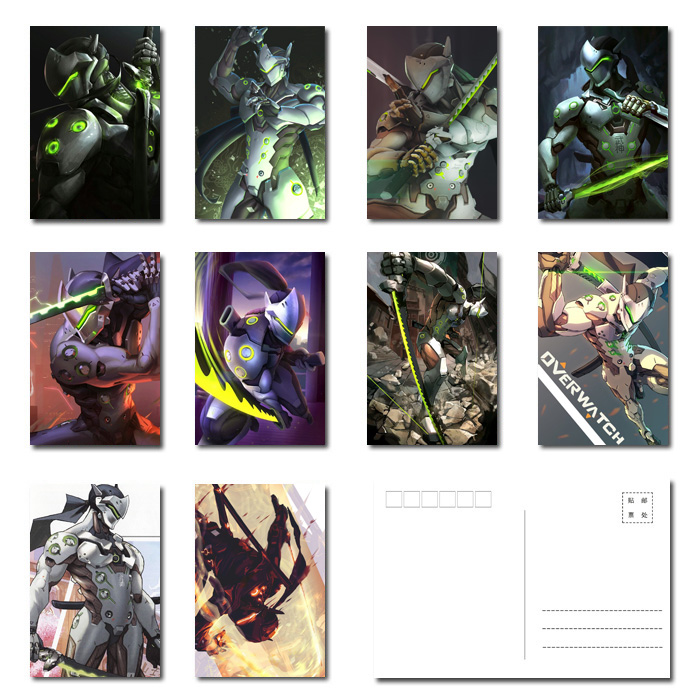 包邮守望先锋明信片/守望先锋源氏D.Va宋哈娜士兵岛田半藏明信片