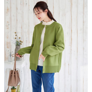 日单系女装  厚薄适中毛衣开衫大码女生胖MM针织衫 显瘦百搭 有型