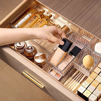 日本抽屉收纳分隔整理盒内置梳妆台化妆品分隔置物架化妆品收纳盒